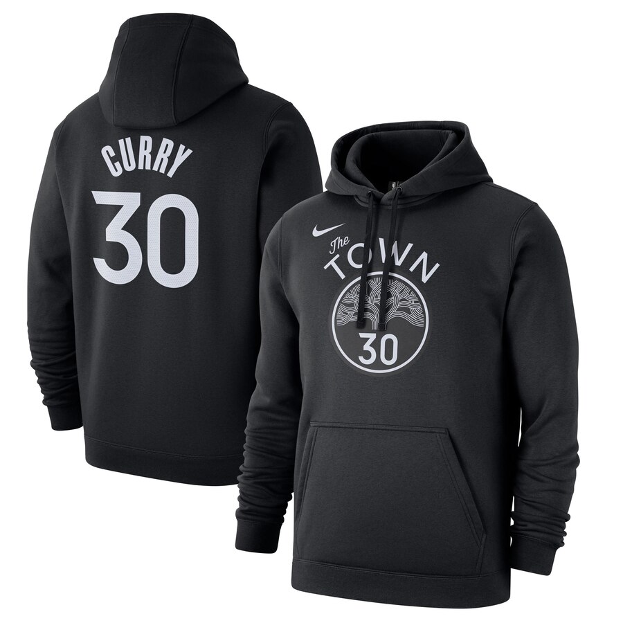Men's Golden State Warriors #30 Stephen Curry Black City Edition Pullover Hoodie